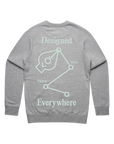 Here, there, everywhere crewneck